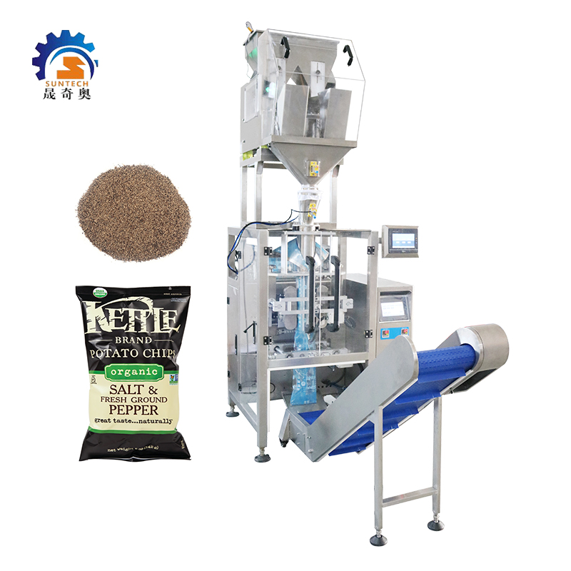 Suntech 100g 150g 500g Mixture Spices Ground Black Pepper Pillow Bag VFFS Packing Machine With Weigher