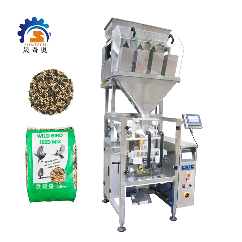 High Efficient 50g 150g 750g Birders Blend Fodder Back Seal Bag VFFS Packing Machine