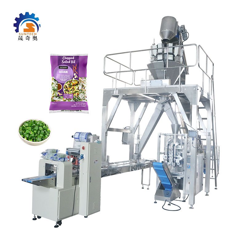 High Accuracy 500g 870g 2kg 2.8kg Botanical Cut Green Onions Vertical Feeding Packing Machine