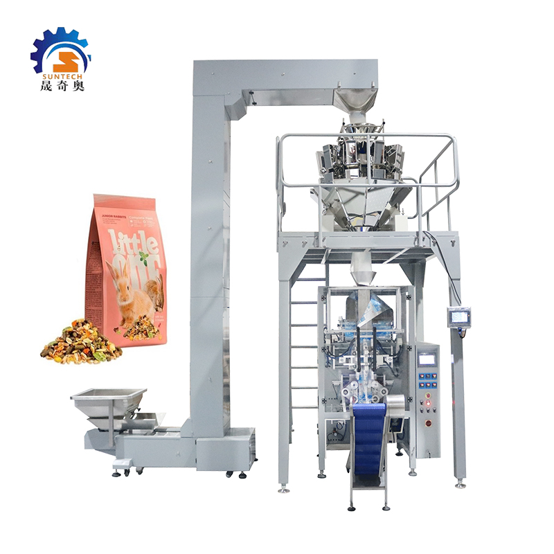 Suntech Manufacturer Adult Rabbit Feed Junior Rabbit 800g 2kg Quad Gusset Bag Packing Machine