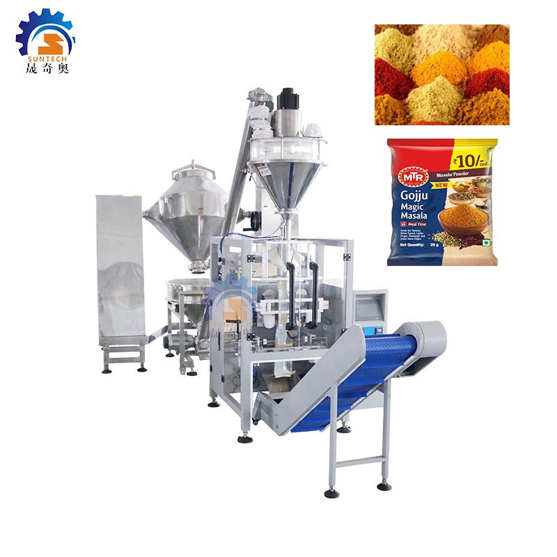 Automatic vertical filling 500g 1kg flour masala black pepper cumin powder packing machine with mixer