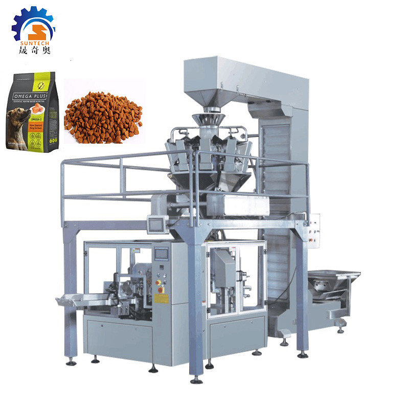 Rotary Granule Food Premade Bag Automatic Pet Food Cat Dog Snacks Doypack Pouch Packing Machine