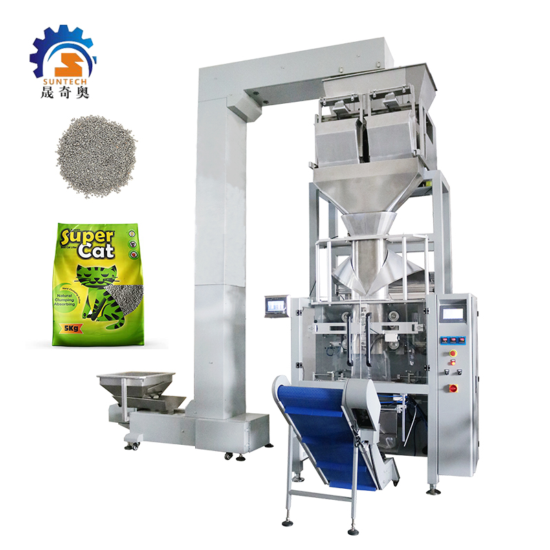 Automatic 5kg 10kg 15kg Cat Litter Granular Pillow Gusset Bag Filling Packing Machine