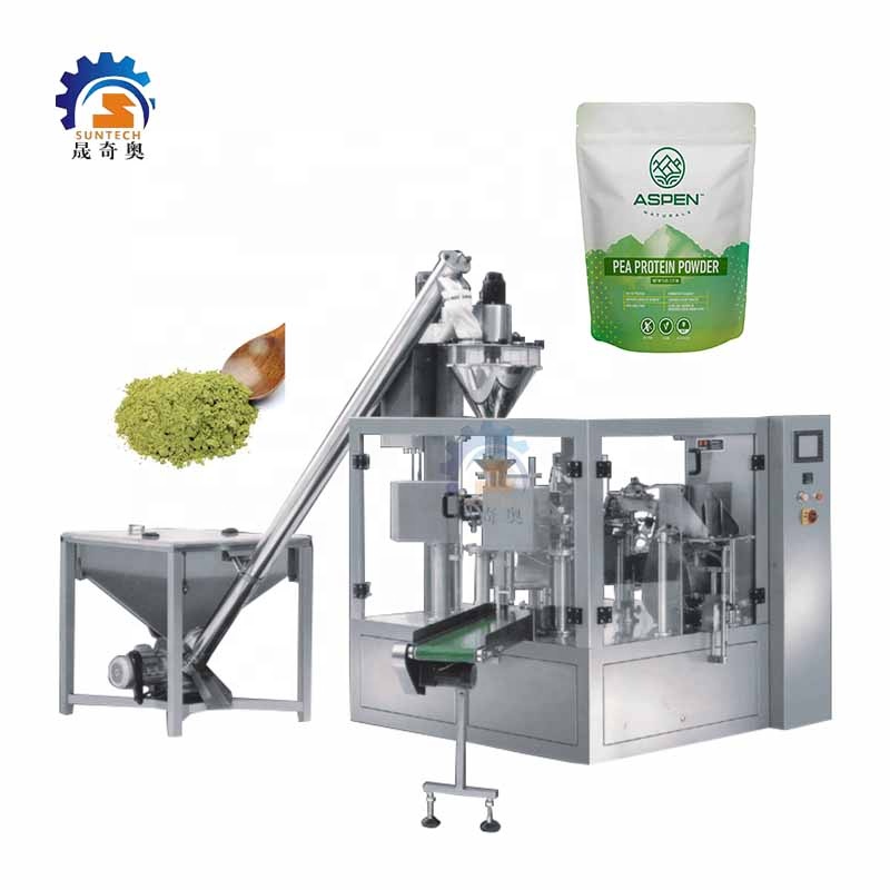 Doypack Zipper Premade Bag Moringa Tea Matcha Powder Food Filling Sealing Rotary Packing Machine