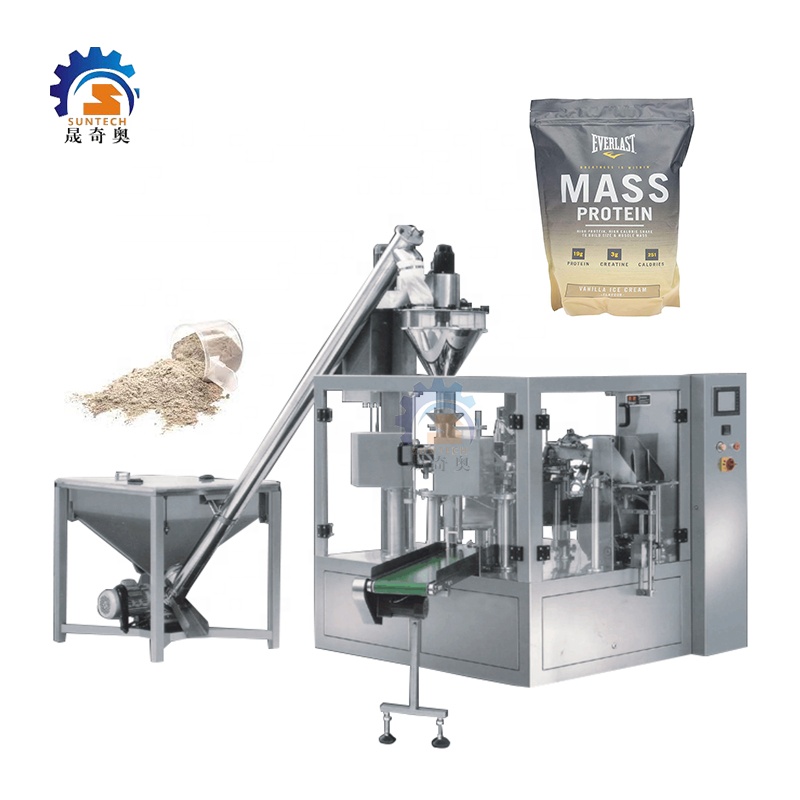 Rotary Zipper Bag Coconut Milk Powder Packing Machine Coffee Protein Powder Premade Bag Pouch Packing Machine