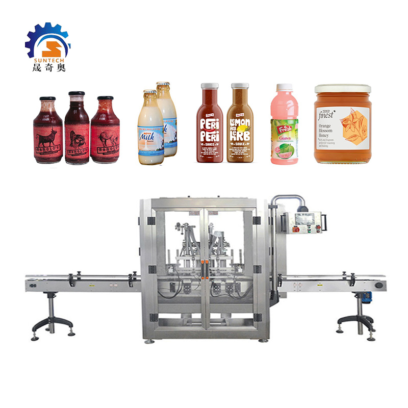Automatic Liquid Drink Juice Milk Water Honey 454g Bottle Filling Packing Machine