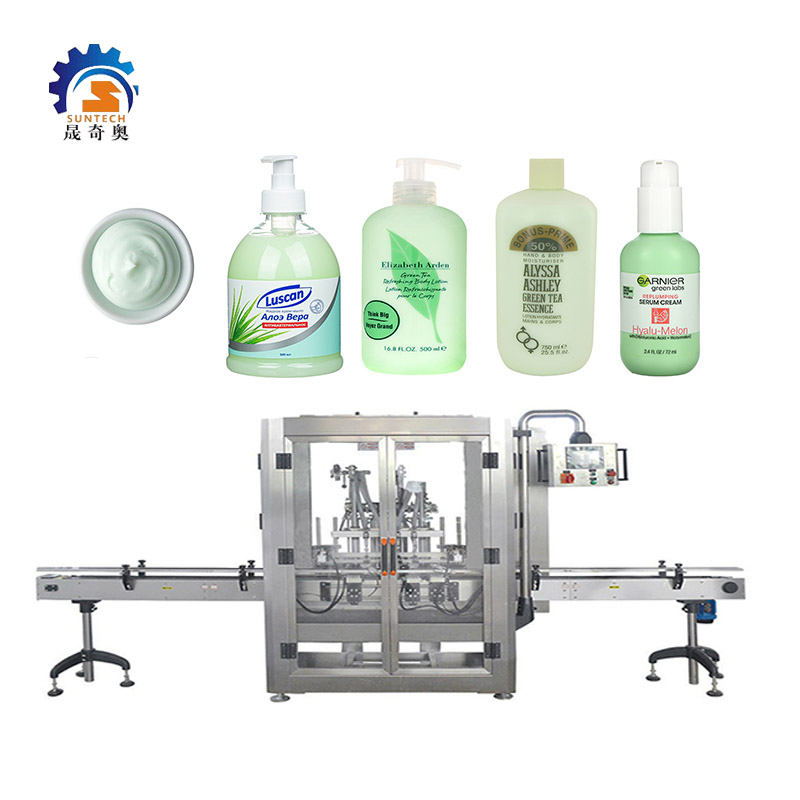 Automatic Liquid Hand Body Green Tea Essence Shampoo Squeeze Nozzle Bottle Packing Machine