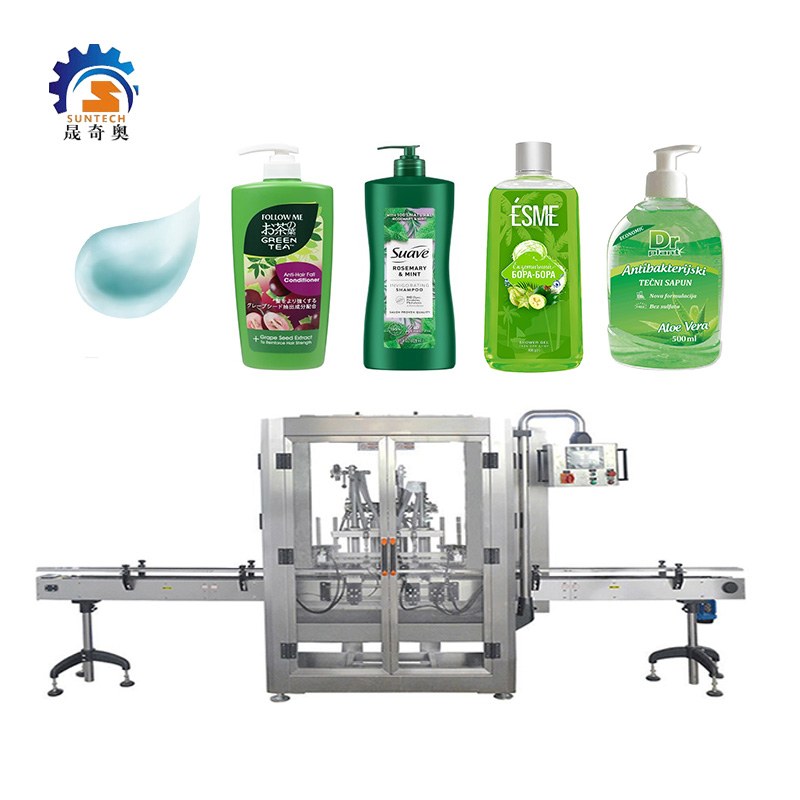 High Accuracy Filling Liquid Machine Green Tea Mint Refreshing Shampoo Bottle Packing Machine