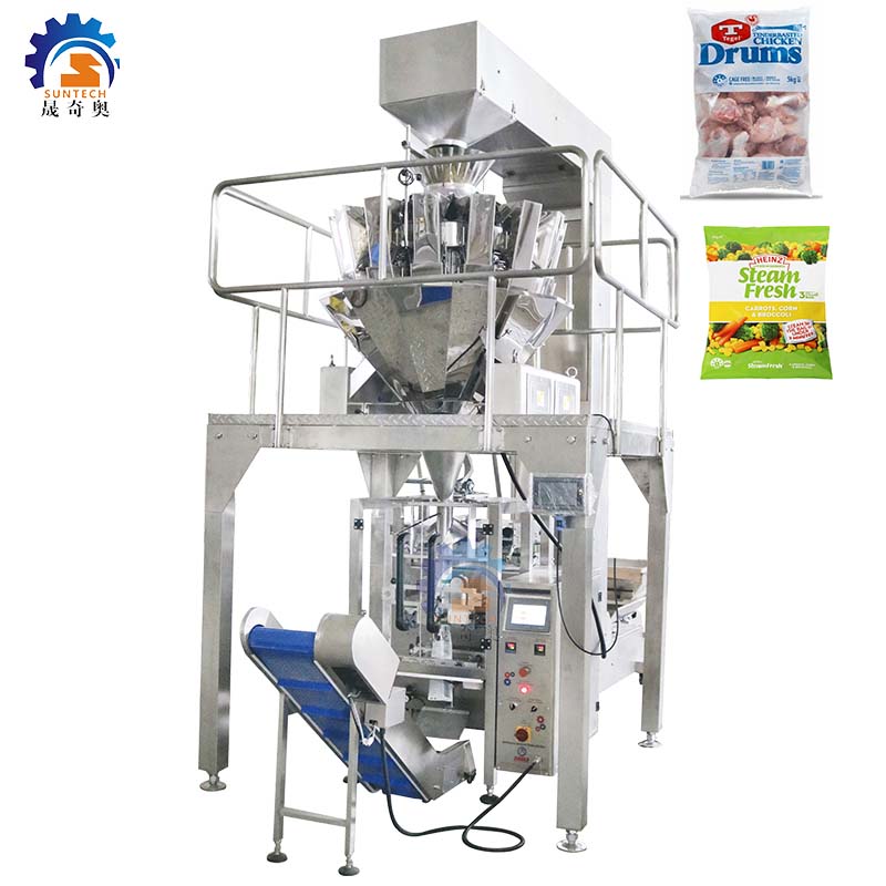 Fully automatic  500g 1kg frozen food ice chicken leg shrimp vertical packing machine