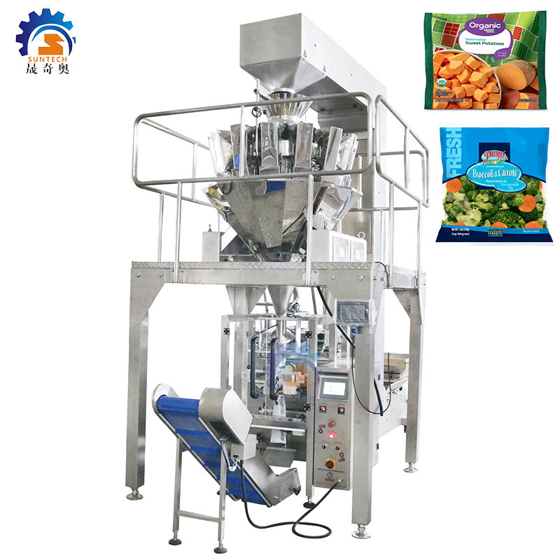 Fully automatic 250g 500g 1kg mixed vegetable sweet potatoes broccoli carrot slice vertical packing machine