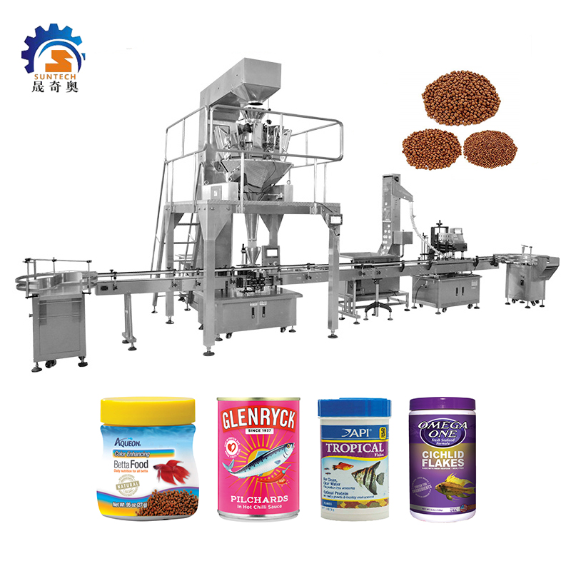Automatic Fresh Fish Betta Foods Granule Pet Foods Bottle Jar Packing Capping Machine