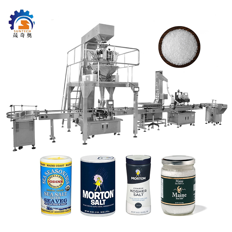 Automatic 237g Granule Sea Salt With Sea Veg Coarse Kosher Salt Bottle Weighing Packing Machine