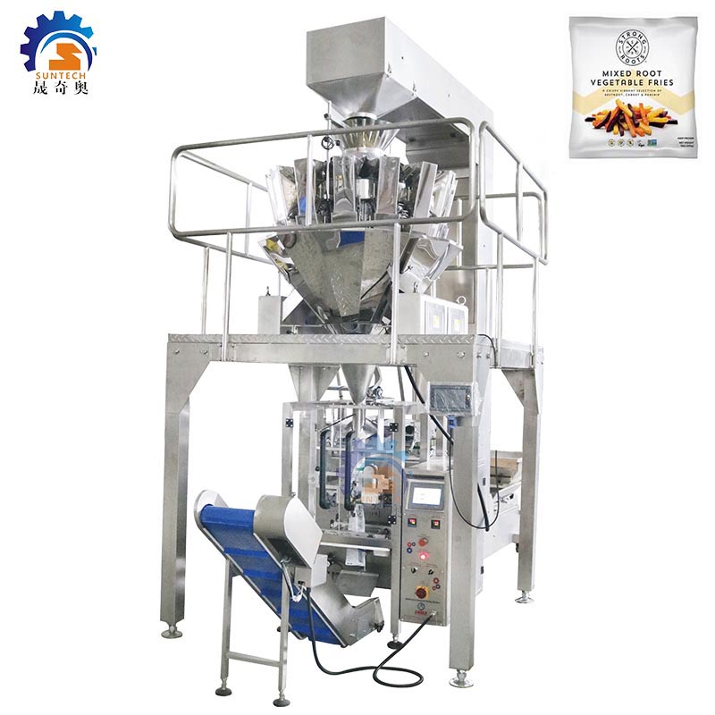 Fully automatic 250g 500g 1kg vegetable french fries food vertical packing machine