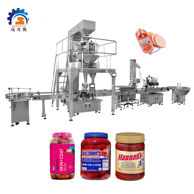 Automatic Granule 200g Vienna Sausage Foods Smoked Sausage Foods Packing Weighing Machine