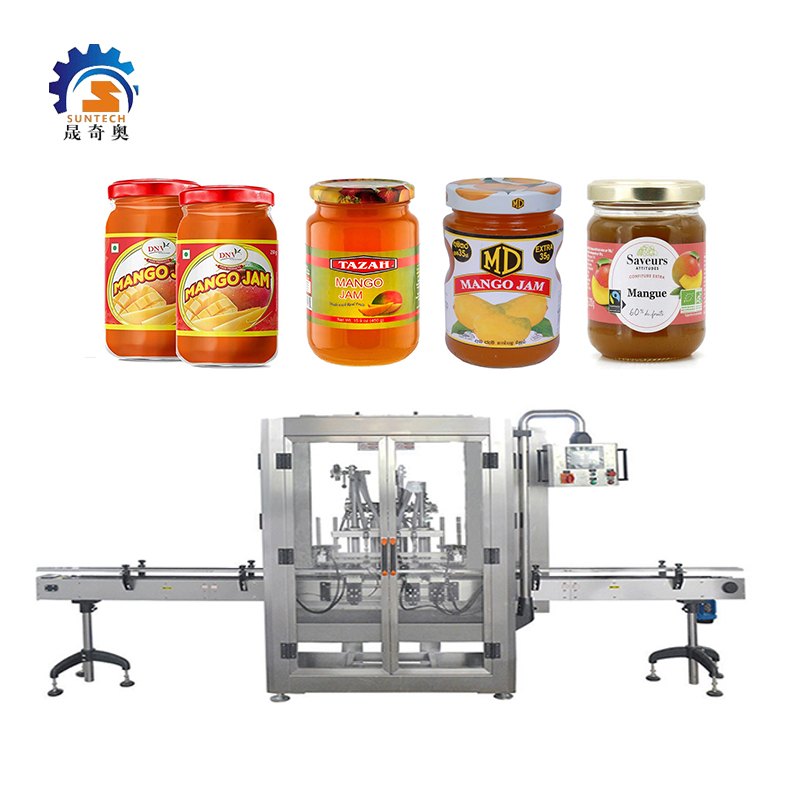 Round Glass Bottle 800ml 850ml Bread Mango Jam Tropical Fruits Sweet Juice Packing Machine