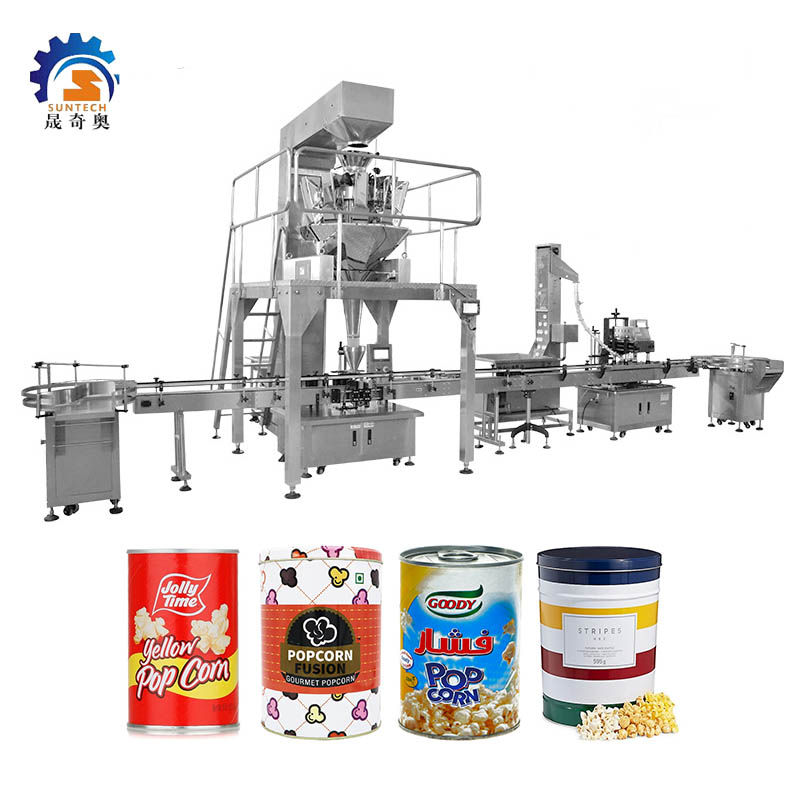 Granule Yellow Honey Flavor Butter Popcorn Fried Foods 550g Bottle Filling Sealing Machine