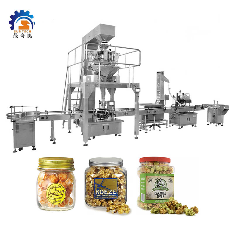 Automatic Granule Matcha Chocolate Caramel Popcorn Puffed Foods Snack Can Bottle Filling Machine